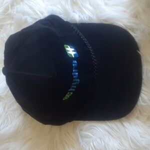 Vtg 90s BC Hydro Black Corduroy Cap with Rope Detail